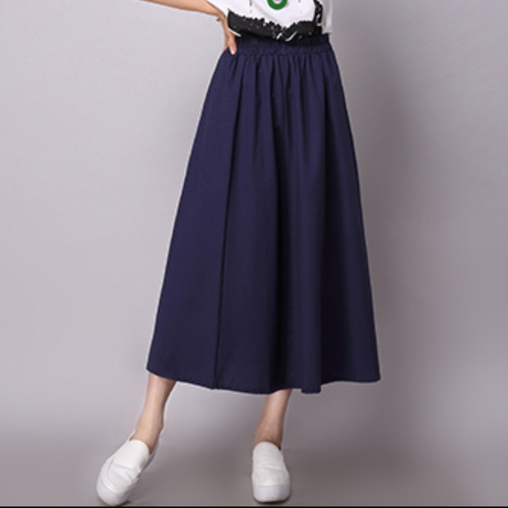 navy long skirt